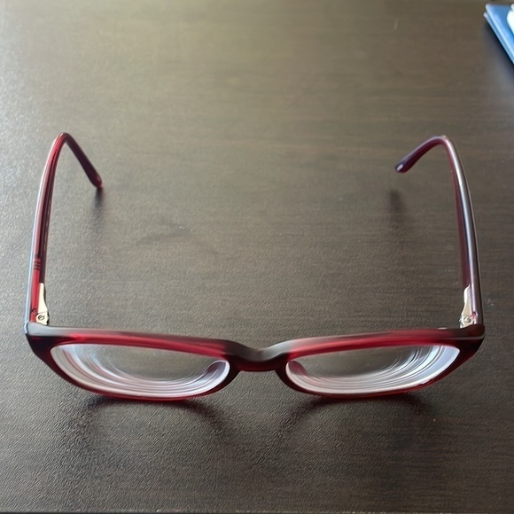 Women's Full Rim Maroon Eyeglasses Frame With Case and Cleaning Cloth - Picture 2 of 12